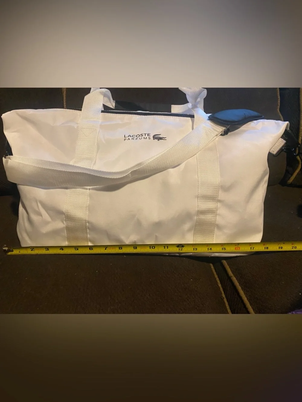 Lacoste Parfums White and Black Travel Duffle